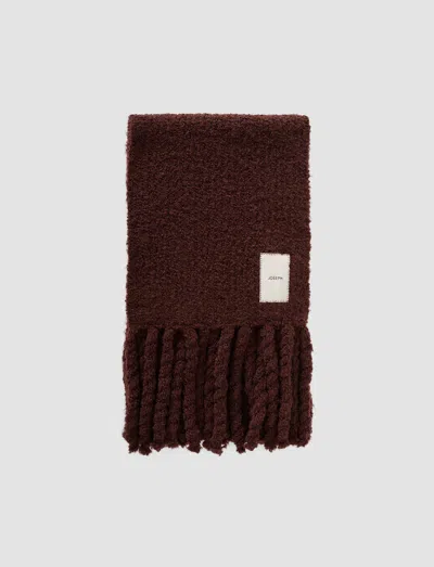 Joseph Kai Fluffy Bouclé Scarf In Purple