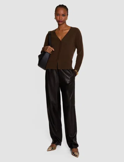 Joseph Keane Light Pure Cashmere Cardigan In Brown
