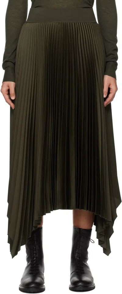 Joseph Ade Pleated Handkerchief Maxi Skirt In Hass Avocado
