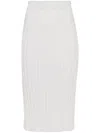 Joseph Knee-length Satiny Ribbed Skirt With Comfortable Waistband In White