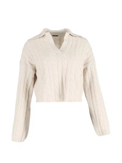 Pre-owned Joseph Knit Collared Cropped Sweater In Neutral