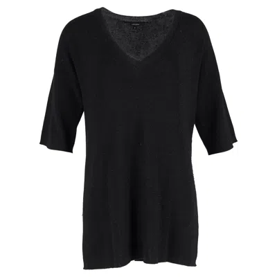 Joseph Knit V-neck Jumper In Black Lurex