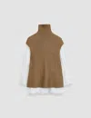 Joseph Womens  Cable-knit Vest And Shirt Cotton-blend Set In Oak/white