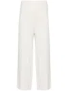 Joseph Womens Oyster White Cropped Wide-leg Mid-rise Stretch-silk Blend Trousers In White