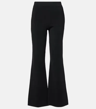 Joseph Knitted Mid-rise Flared Pants In Black