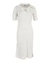 Joseph Knitted Midi Dress In Cream Viscose In White