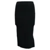 Joseph Knitted Midi Fitted Skirt With Slit In Black Polyester In Black