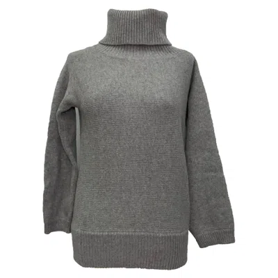 Joseph Knitted Rolled Neck Sweater In Grey Wool In Gray