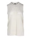 Joseph Knitted Tank Top In Cream Cotton In White
