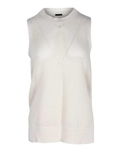 Joseph Knitted Tank Top In Cream Cotton In White