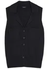 Joseph Womens Black Milano Sleeveless Stretch-knitted Vest In Black
