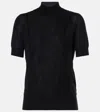 Joseph Merino-silk Lace And Knit Top In Black