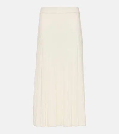 Joseph Knitted Wool Midi Skirt In White