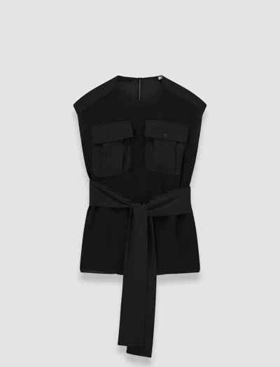 Joseph Kniza Crepe De Soie Silk Blouse In Black
