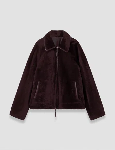 Joseph Kyro Reversible Soft Shearling Jacket In Purple