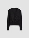 Joseph Lace Knit Cardigan In Black