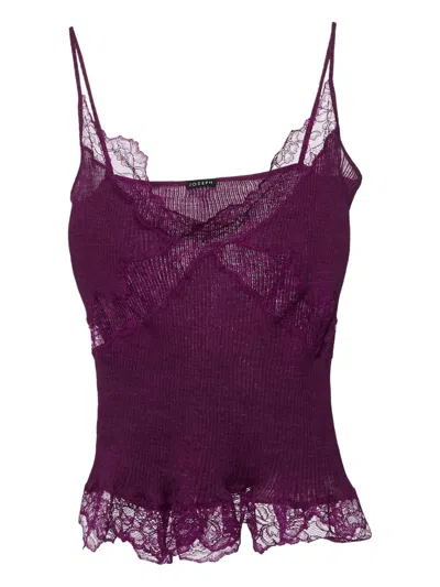 Pre-owned Joseph Lace Knit Top In Purple