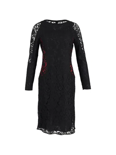 Pre-owned Joseph Lace Long-sleeve Dress In Black