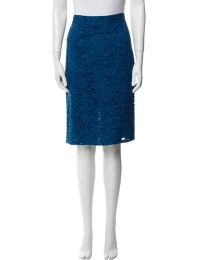 Pre-owned Joseph Lace Pattern Knee-length Skirt In Blue