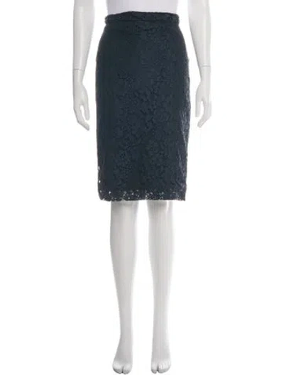 Pre-owned Joseph Lace Pattern Knee-length Skirt In Blue