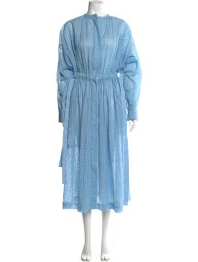 Pre-owned Joseph Lace Pattern Midi Length Dress In Blue
