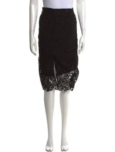 Pre-owned Joseph Lace Pattern Midi Length Skirt In Black
