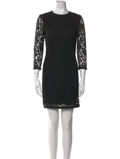 Pre-owned Joseph Lace Pattern Mini Dress In Black