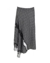 Joseph Lace-trimmed Floral Midi Skirt In Black Silk In Black