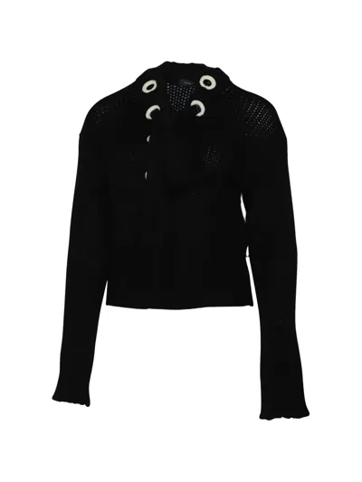 Pre-owned Joseph Lace-up Sweater In Black