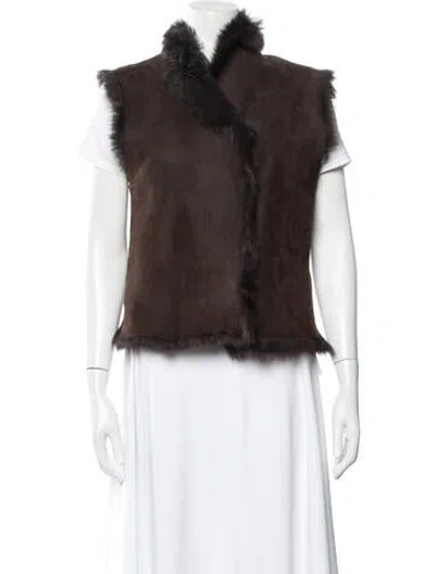 Pre-owned Joseph Lamb Leather Vest In Brown
