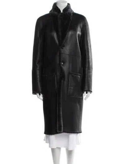 Pre-owned Joseph Lambskin Coat In Black