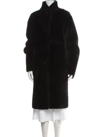 Pre-owned Joseph Lambskin Coat In Black