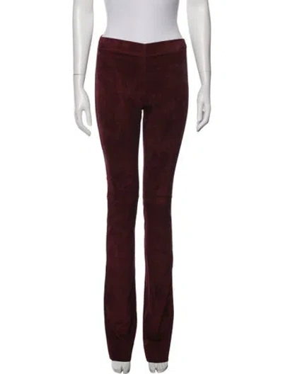 Pre-owned Joseph Lambskin Flared Pants In Red