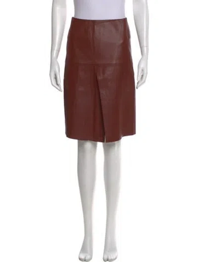 Pre-owned Joseph Lambskin Knee-length Skirt In Red