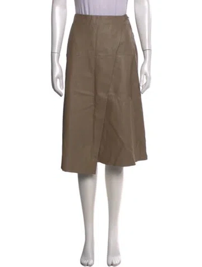 Pre-owned Joseph Lambskin Midi Length Skirt In Neutral