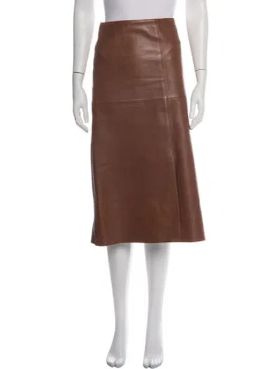 Pre-owned Joseph Lambskin Midi Length Skirt In Neutrals