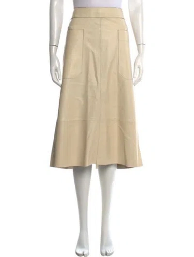 Pre-owned Joseph Lambskin Midi Length Skirt In Neutrals