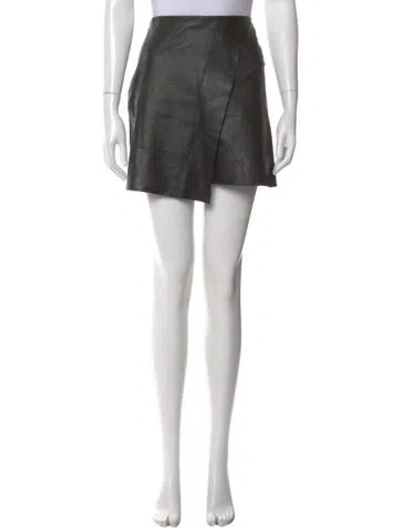 Pre-owned Joseph Lambskin Mini Skirt In Black