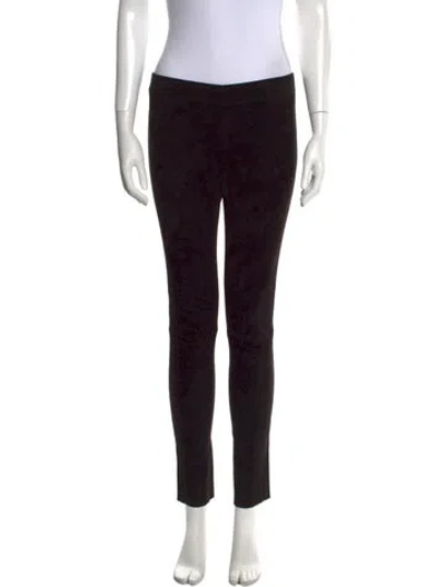 Pre-owned Joseph Lambskin Skinny Leg Pants In Black