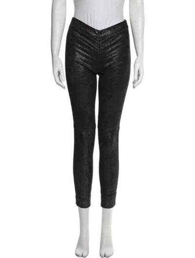 Pre-owned Joseph Lambskin Skinny Leg Pants In Black
