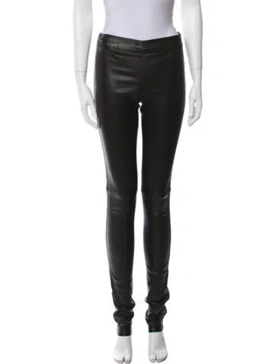 Pre-owned Joseph Lambskin Skinny Leg Pants In Black