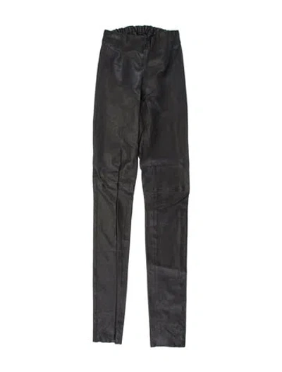 Pre-owned Joseph Lambskin Skinny Leg Pants In Black