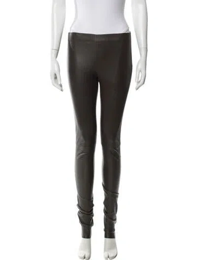 Pre-owned Joseph Lambskin Skinny Leg Pants In Black
