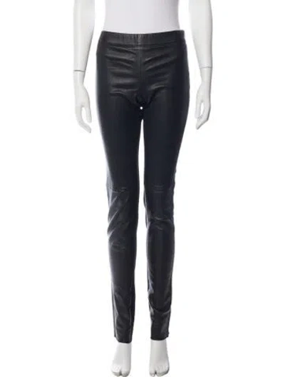 Pre-owned Joseph Lambskin Skinny Leg Pants In Black