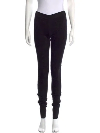 Pre-owned Joseph Lambskin Skinny Leg Pants In Black