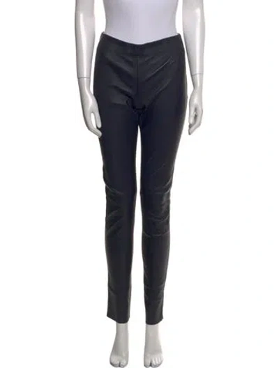 Pre-owned Joseph Lambskin Skinny Leg Pants In Blue