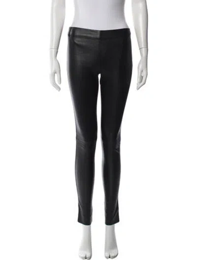 Pre-owned Joseph Lambskin Skinny Leg Pants In Blue