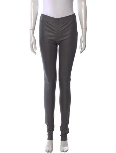 Pre-owned Joseph Lambskin Skinny Leg Pants In Gray
