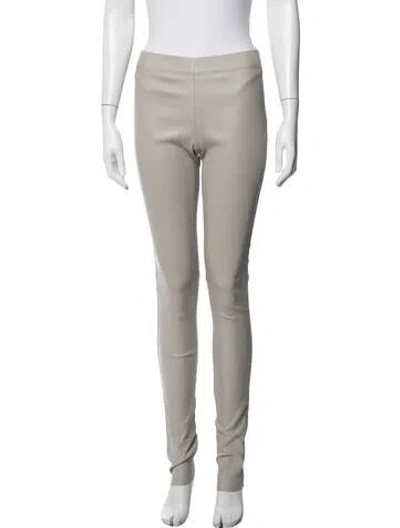 Pre-owned Joseph Lambskin Skinny Leg Pants In Gray