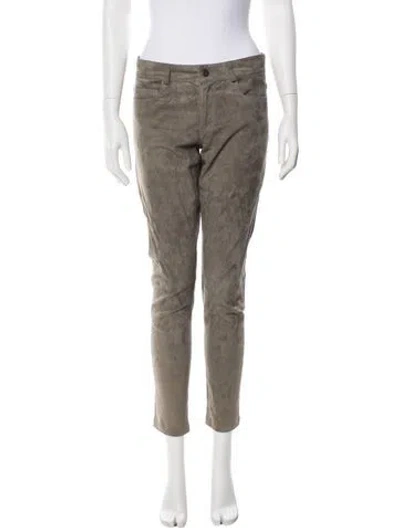 Pre-owned Joseph Lambskin Skinny Leg Pants In Green